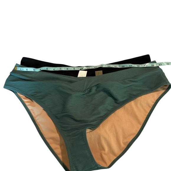 J.Crew Sage Green Ribbed Cross Front Cheeky Bikini Bottom Womens Size 3X NEW - Picture 10 of 12